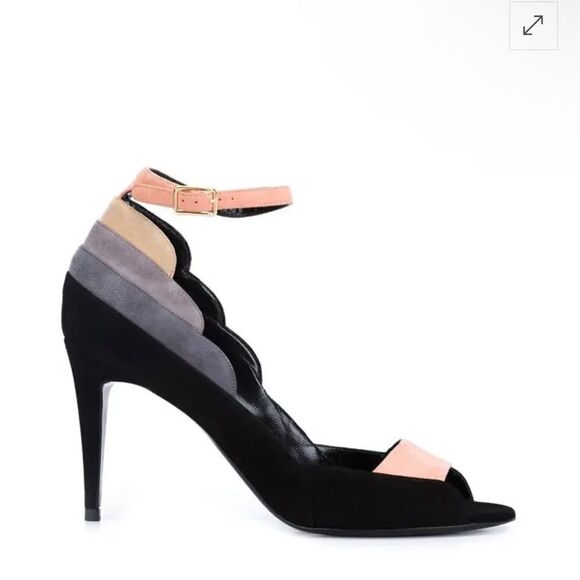 Pierre Hardy Sz 8.5 Roxy Art Deco Suede Stiletto High Heels Shoes NWOB 38.5 - Picture 7 of 10